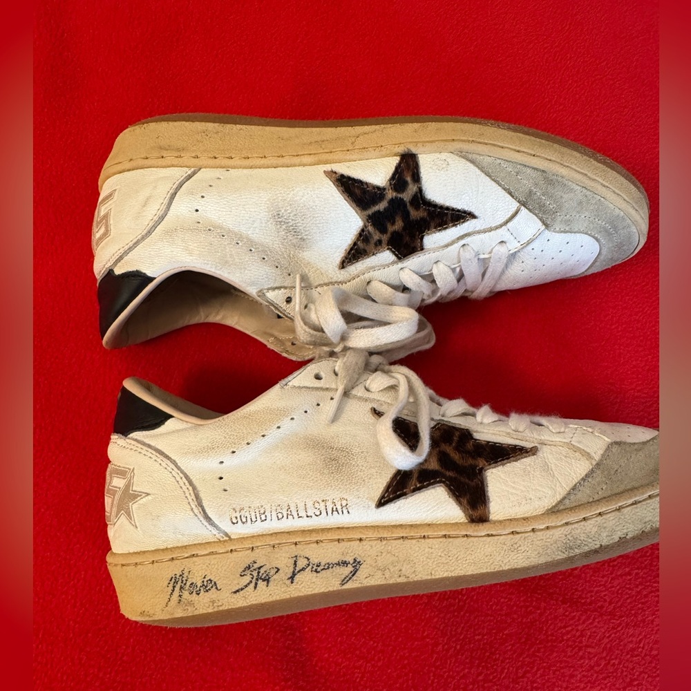 Golden goose Ball Star Never Stop dreaming Sneakers with Leopard Accent Size 36
